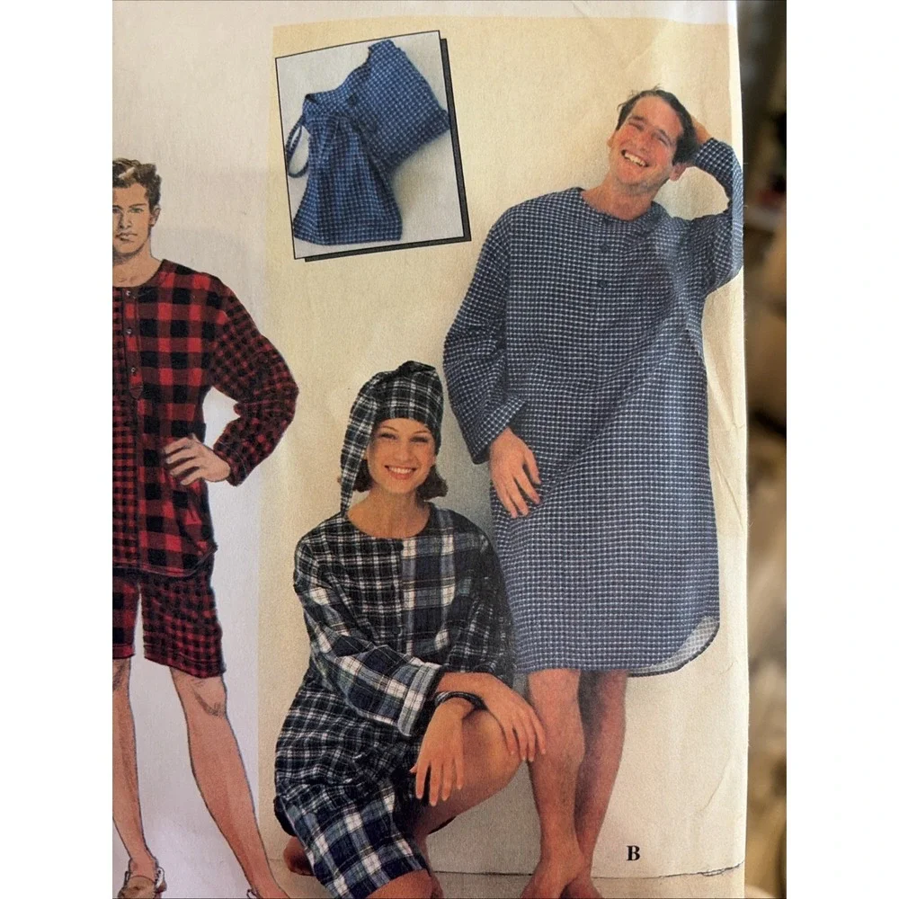 Vintage 1994 Simplicity 9291 Pajama Sewing Pattern Nightshirt XS-M Cut Complete